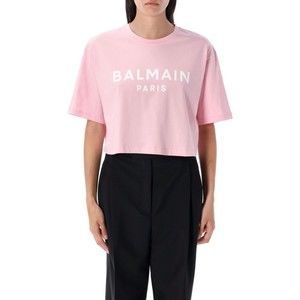 Balmain Printed Logo Cropped T-Shirt - NWT
